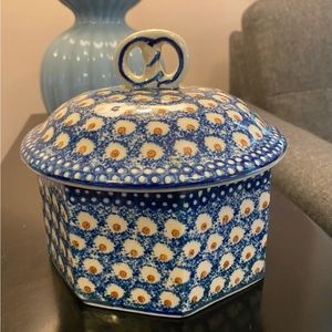 6” wide/tall 8-sided Heise covered baking dish. German/Similar to Polish…